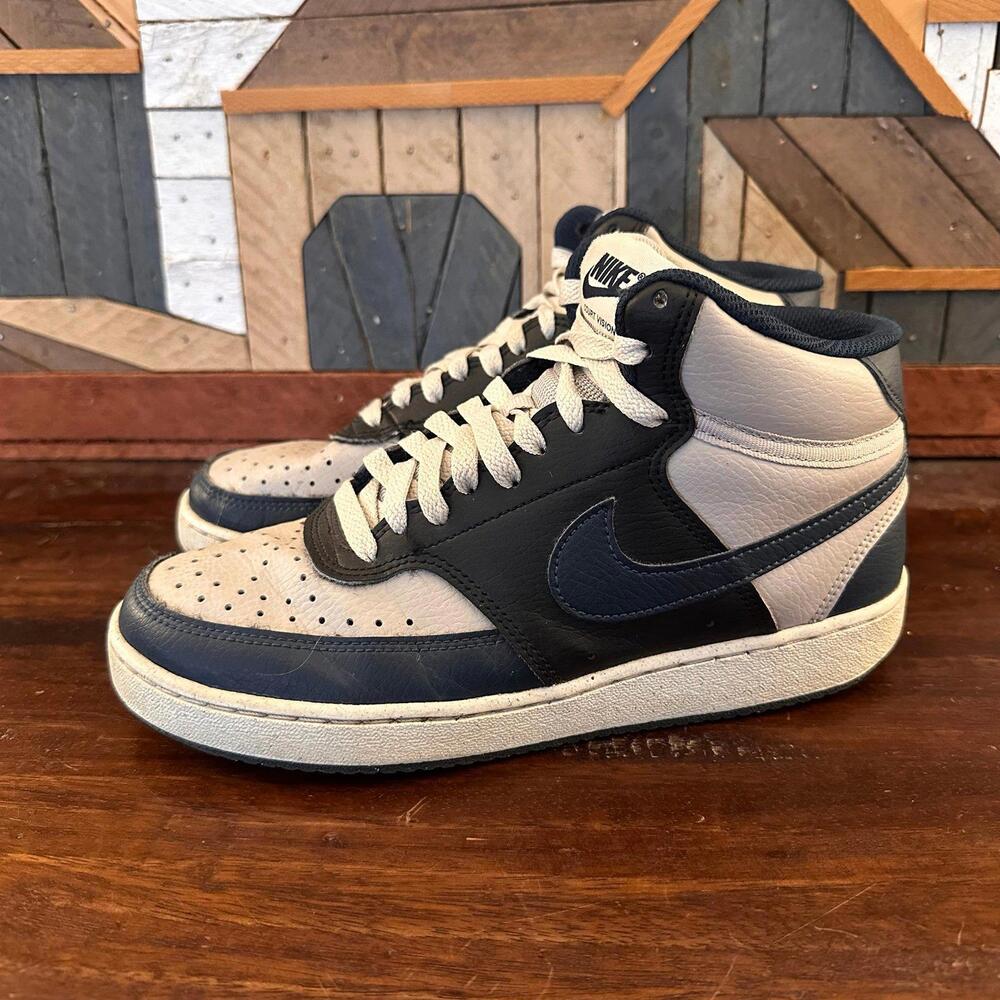 Nike Court Vision Mid Next Nature 'Light Iron Ore Armory Navy' Sneakers Men’s 6